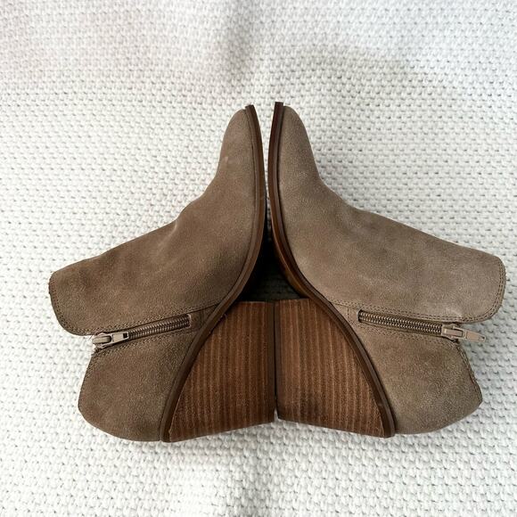 Lucky Brand Taupe Suede Stayci Pointed Toe Cone Heel Ankle Boots 8 NWOB - Picture 13 of 14